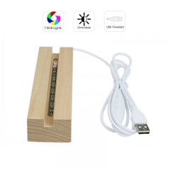 Rectangle Wood LED Base RGB Lights USB Powered TDL-WS