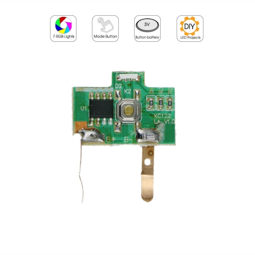 Mini LED Board RGB Lights 3V Button Battery Powered DIY LED Acrylic PCB-05